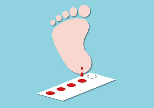 Heel prick test, conceptual illustration