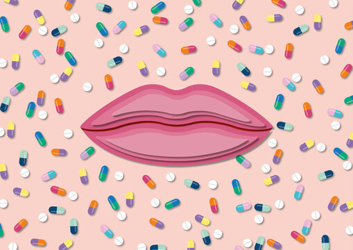 Oral medication, conceptual illustration