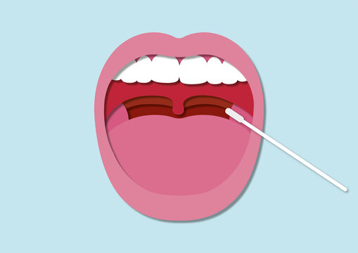 Throat swab, conceptual illustration
