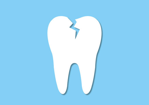 Cracked tooth, conceptual illustration