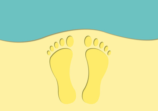 Footprints in sand, conceptual illustration