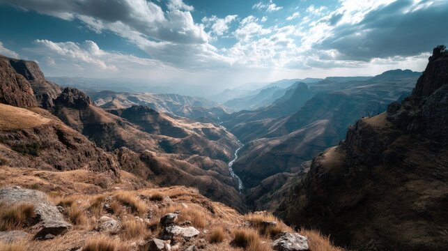 Lesotho landscape highlands and rugged peaks beautiful nature view