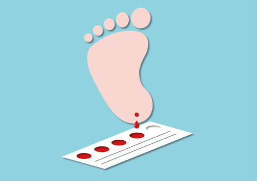 Heel prick test, conceptual illustration