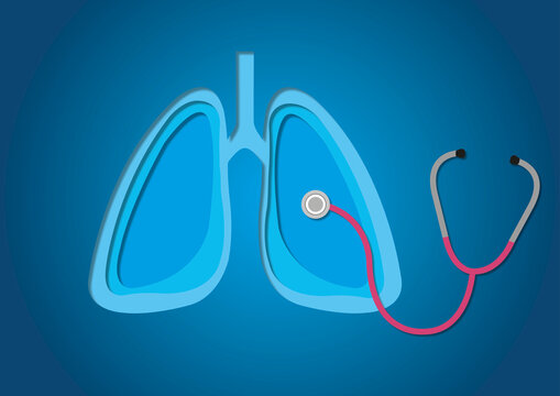 Lung auscultation, conceptual illustration