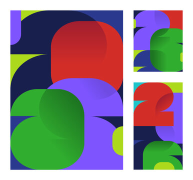 Abstract 2026 Geometric Background Set, Minimalist Poster and Social Media Layouts