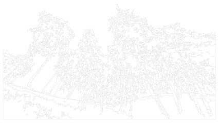 Fototapeta premium Minimalist mountain landscape line art illustration for background pattern design template.