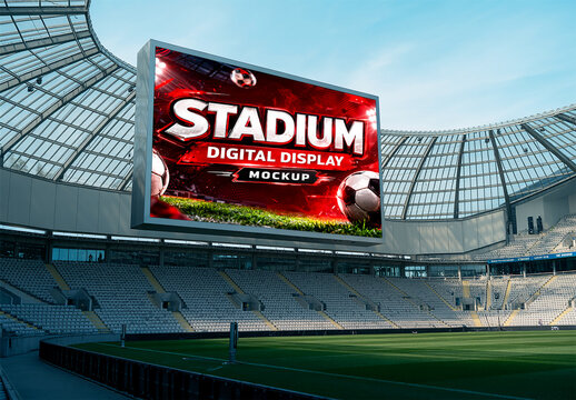 Stadium Digital Display Screen Mockup for Sports Advertising