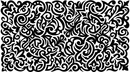 Obraz premium Intricate black and white swirling pattern design.