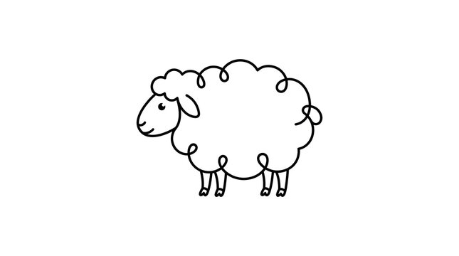 Simple and charming sheep outline, perfect for various design applications