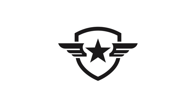 Shield with star and wings.