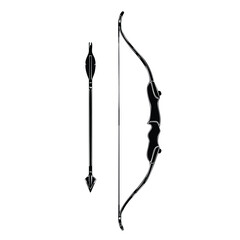 Bow and arrow silhouette set bundle vector illustration isolated on white. © IllustraCore