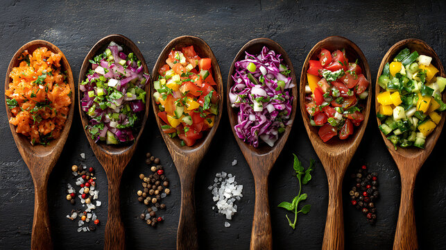 Assortment of colourful salaad
