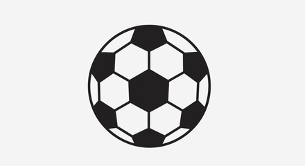 Fototapeta premium A minimalist flat vector illustration of a classic soccer ball.