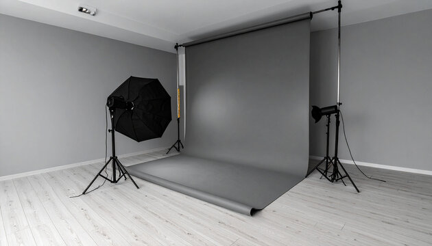 Photography Studio with Softbox Lighting Setup
