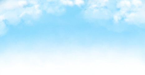 水彩の青空 ナチュラルな手描きイラストレーション 背景透過 © AMONT
