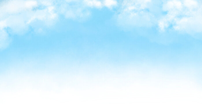 水彩の青空 ナチュラルな手描きイラストレーション 背景透過