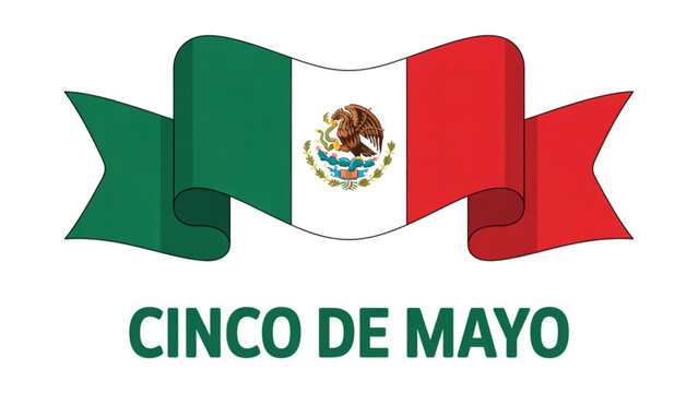Cinco de mayo flag with eagle and cactus emblem