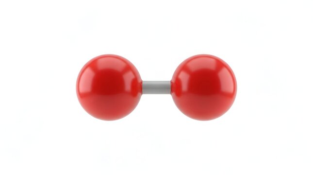 Oxygen Molecule O2 3D Model on White Background