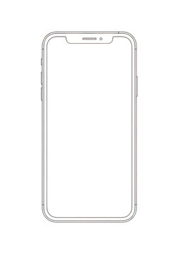 Sleek smartphone with minimalist design featuring a single front camera. isolated on transparent background