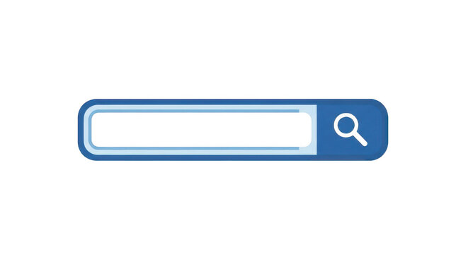 Modern search bar icon with magnifying glass on the right side isolated on transparent background