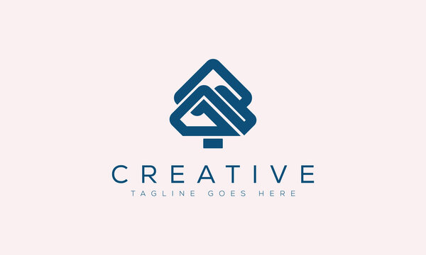 Abstract pine tree geometric logo symbol design with geometric, minimalist