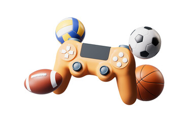 Various of sports games set and game pad, 3d rendering. © Vink Fan