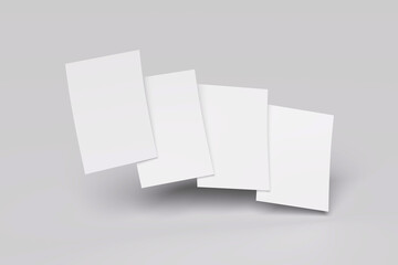 Naklejka premium White paper sheet with wrinkle effect vector. Rough old note page with crease poster mockup design. Realistic blank png document with crumble texture. Simple notepaper piece for office illustration.