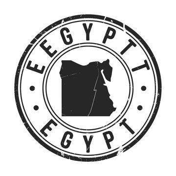 Distressed stamp depicting the map of egypt with the country s name