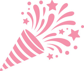 Fototapeta premium Party Popper Confetti Explosion with Stars