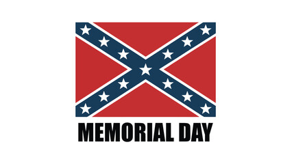 Fototapeta premium memorial day illustration with confederate flag symbol and bold typography, historical american civil war reference design, remembrance tribute concept for veterans and military history