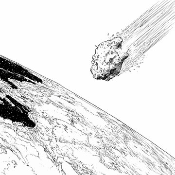 A stylized illustration of a cheerful sun and moon couple watching a comet streak across the night sky in space.