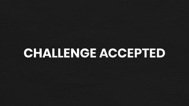 Challenge Accepted Vintage Text Animation 4K Competitive Action Background for Gaming Challenges and User Participation Campaigns