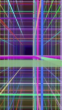 Looping 3D animation. Color system of virtual space.