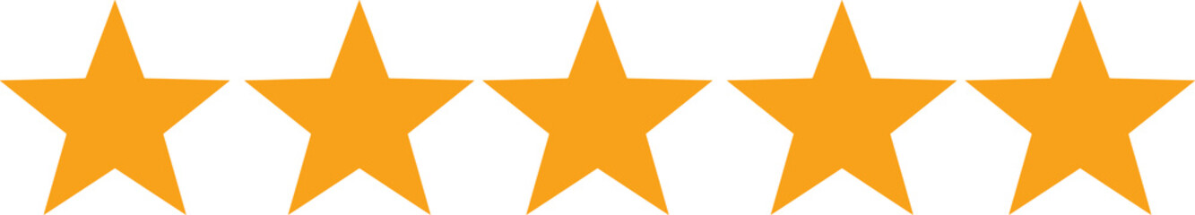 Obraz premium Yellow five Star icon on transparent background