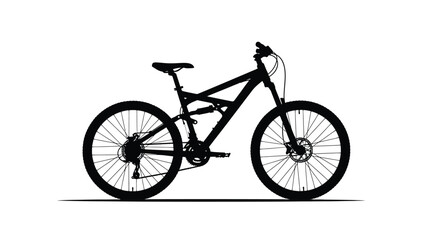Fototapeta premium Mountain bike depicted in a stark black outline a striking silhouette