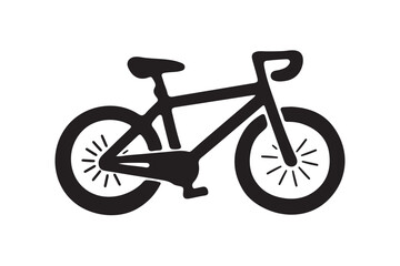 Fototapeta premium Minimalist bicycle silhouette icon isolated on white background.