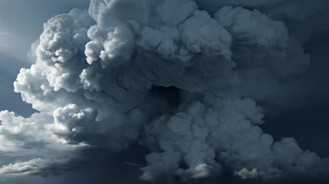Dramatic stormy clouds in the sky.
