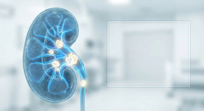 Kidney stones medical anatomy illustration urology concept