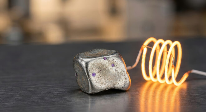 Rare earths mining sustainability metal ingot glowing coil
