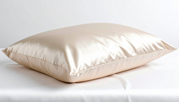 Pillow satin bedding sleep bedroom comfort biohacking trends minimalist hygiene, satin pillow white bed bright bedroom comfort sleep biohacking