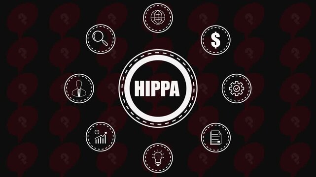 Hip concept with representing business strategy and innovation on a dark background with question marks.