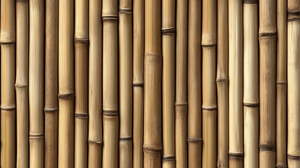Naklejka premium Warm Bamboo Planks Arranged Vertically Creating a Serene and Peaceful Minimalist Background Design