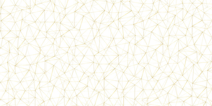 Abstract of simple golden line triangle pattern geometric background. Seamless geometric polygonal repeatable pattern swatch background, Trendy design vector background for web backdrop orpaper print.