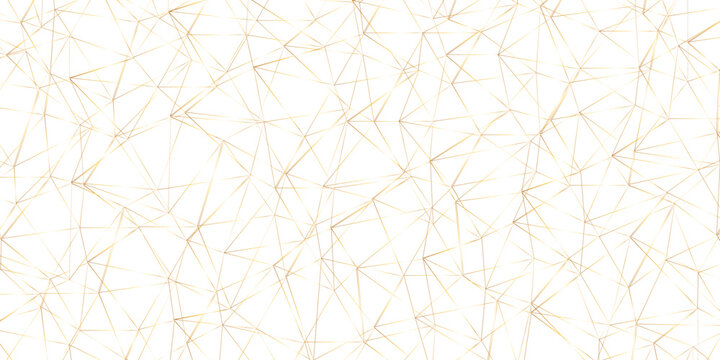 Abstract of simple golden line triangle pattern geometric background. Seamless geometric polygonal repeatable pattern swatch background, Trendy design vector background for web backdrop orpaper print.