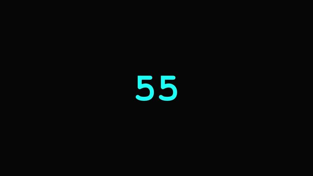 Animated Number 60 in Teal Circle Loading Progress Indicator loading animation countdown.