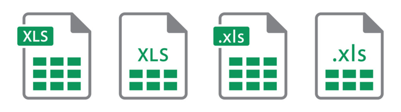  Excel file format Icon. Xls icon, Vector Illustration