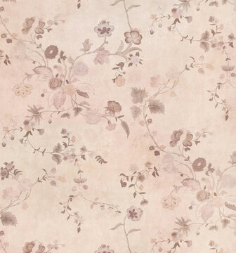 Collection of vintage muted earthy floral and botanical seamless patterns