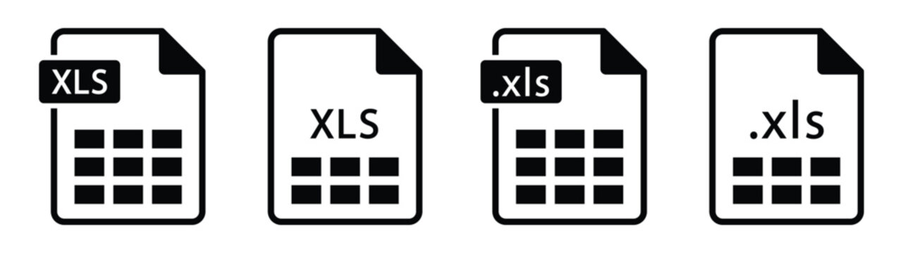  Excel file format Icon. Xls icon, Vector Illustration