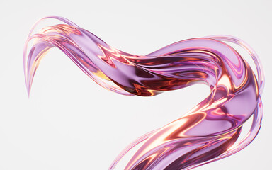 Obraz premium Flowing transparent curve lines background, 3d rendering.
