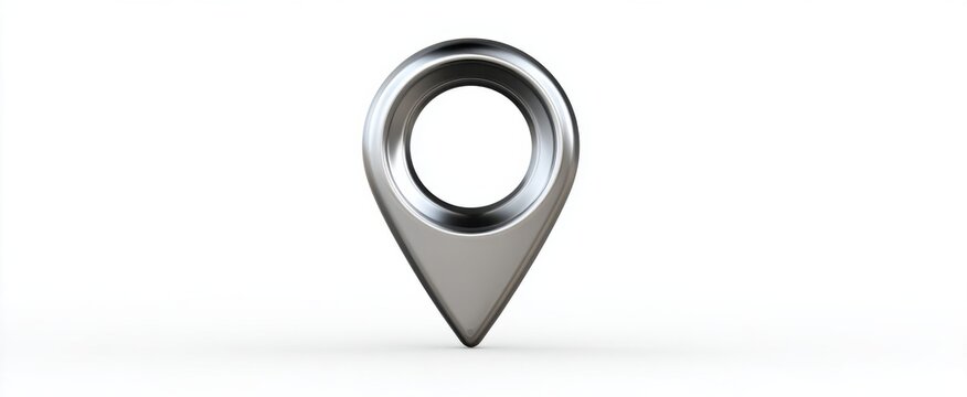 shiny map marker on white background navigation pin symbol for travel and location apps